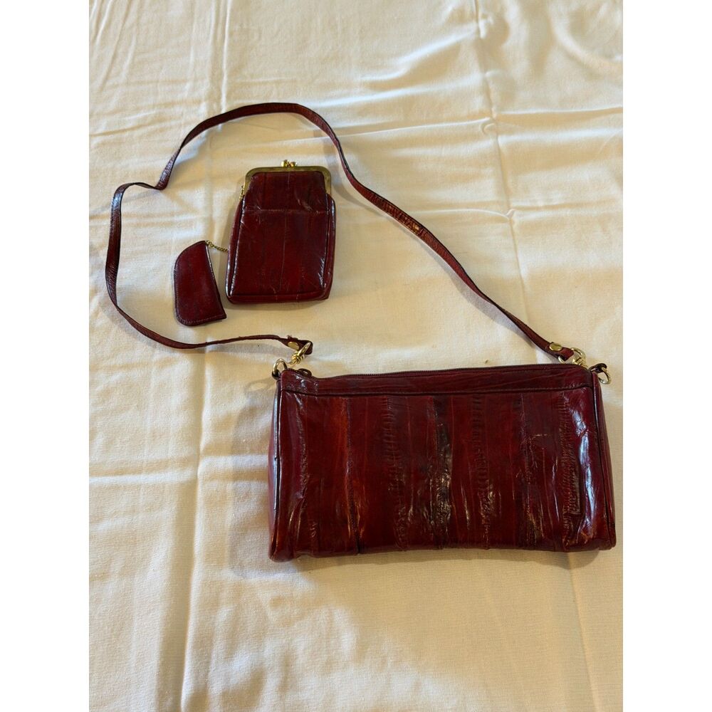 Vintage Eelskin Crossbody Handbag & Cigarette Case